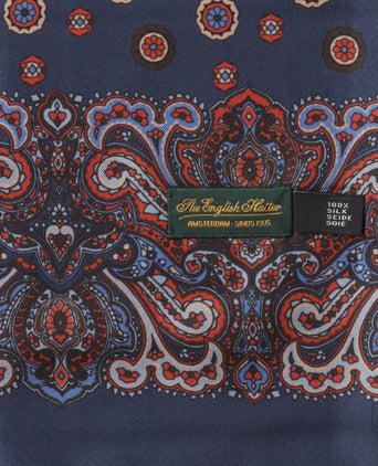 Zijden sjaal met wollen tegenvoering | Blauw