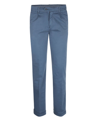 Boston Trousers Pleated and Turn-up | Blue