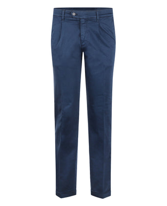Boston Trousers Pleated and Turn-up | Blue