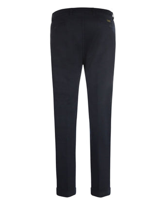 Boston Trousers Pleated and Turn-up | Navy Blue