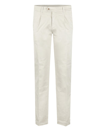 Pantalon Boston Bandplooi en Omslag | Bruin