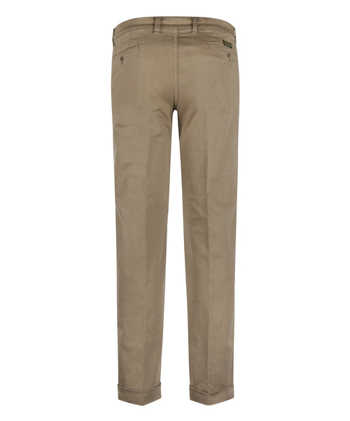 Pantalon Boston Bandplooi en Omslag | Bruin