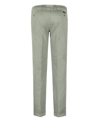 Pantalon Boston Bandplooi en Omslag | Groen