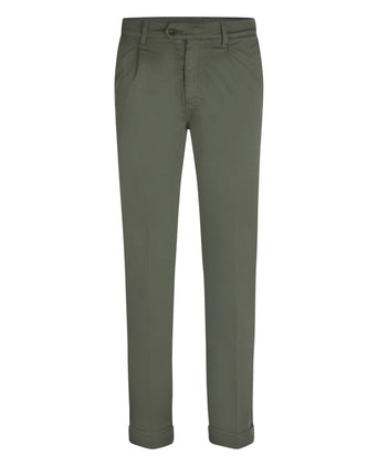 Pantalon Boston Bandplooi en Omslag | Groen