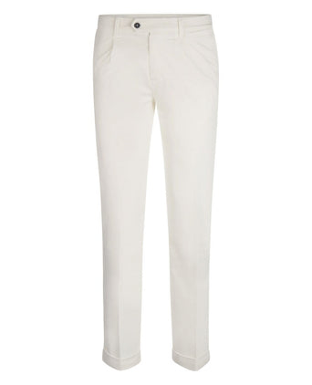 Boston Trousers Pleated and Turn-up | White