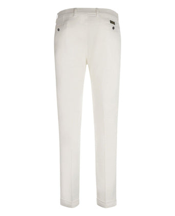 Boston Trousers Pleated and Turn-up | White