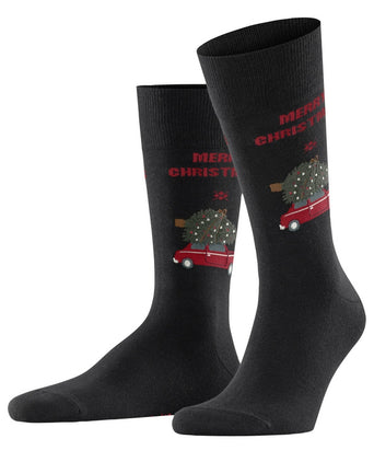 Christmas car men socks | Black