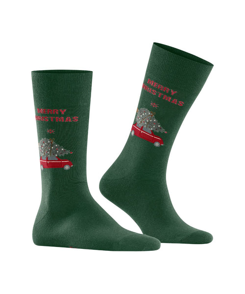 Christmas car men socks | Green