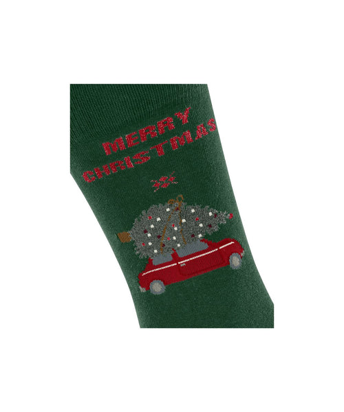 Christmas car men socks | Green