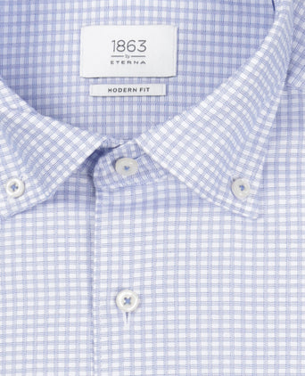 Overhemd katoen button down | Blauw