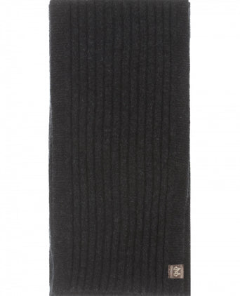 Rib Scarf Merino Wool Mix 165X16 | Anthracite Grey