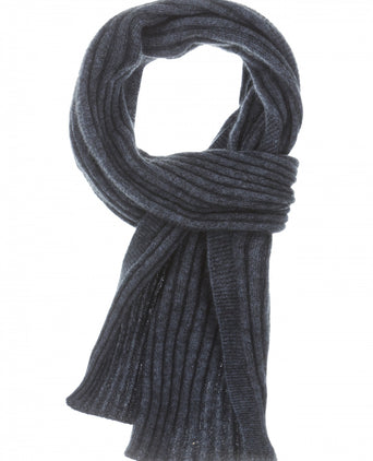 Rib scarf merino wool mix 165X16 | Blue