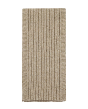 Rib Sjaal merinowol mix 165X16 | Beige
