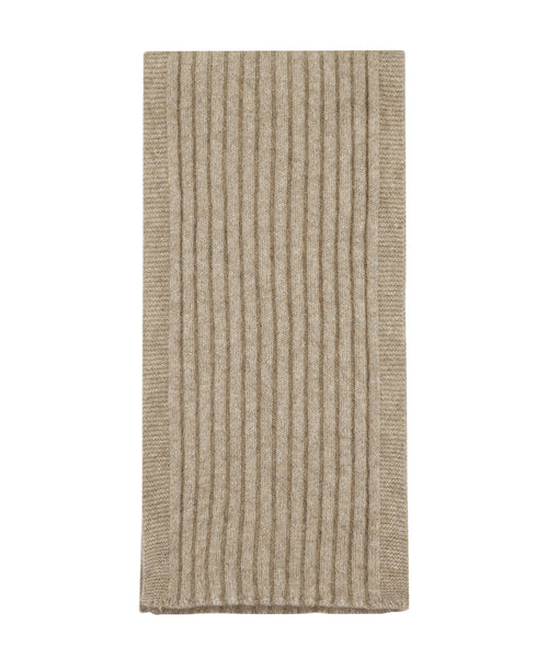 Ribbed scarf merino wool mix 165x16 | Beige