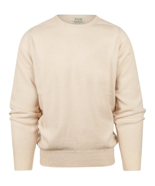 William Lockie Round Neck Lambswool *Sale* | Beige