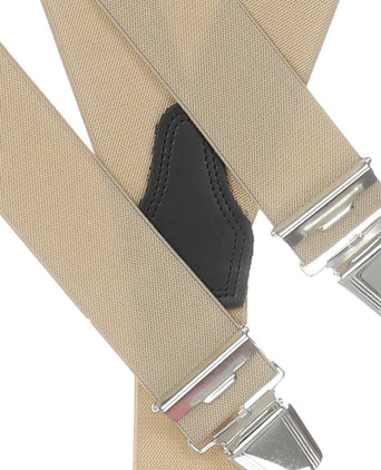 Elastic suspenders with clips | Brown