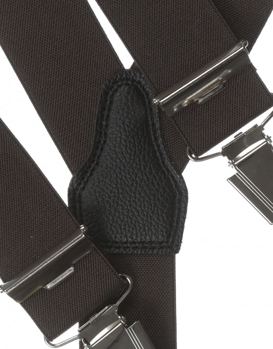 Elastische Hosenträger mit Clips | Braun