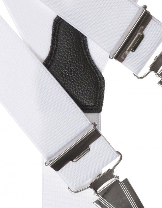 Elastische Hosenträger mit Clips | Weiß