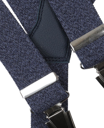 Designer suspenders with clips | Denim Blue