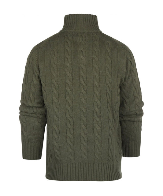 Polo-Pullover aus Kaschmir-Merinowolle | Grün