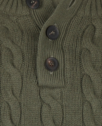 Sweater polo cashmere merino wool | Green