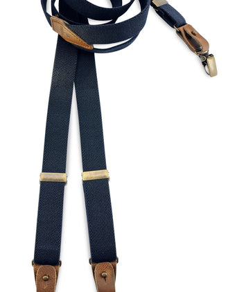 Bow tie/suspender combination with clips and tabs | Blue