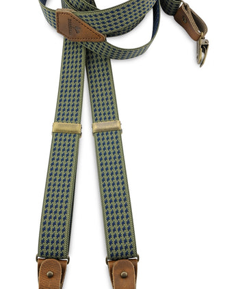 Strik/bretel combi met clips en patten | Blauw