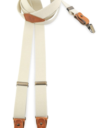 Strik/bretel combi met clips en patten | Wit