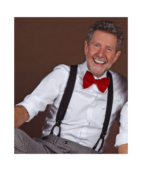 Luxury leather suspenders with clips and tabs | Black