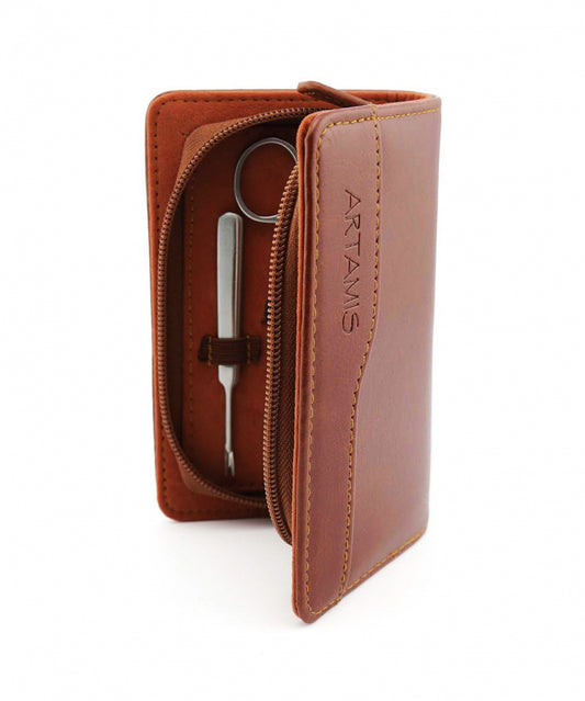 Maniküre-Set im Etui mit Reißverschluss | Braun