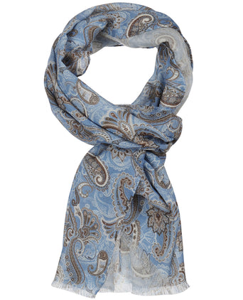 Thin wool scarf | Blue