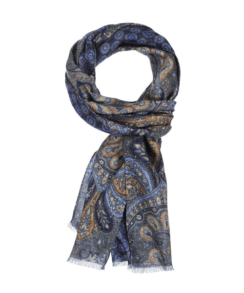 Thin wool scarf | Blue