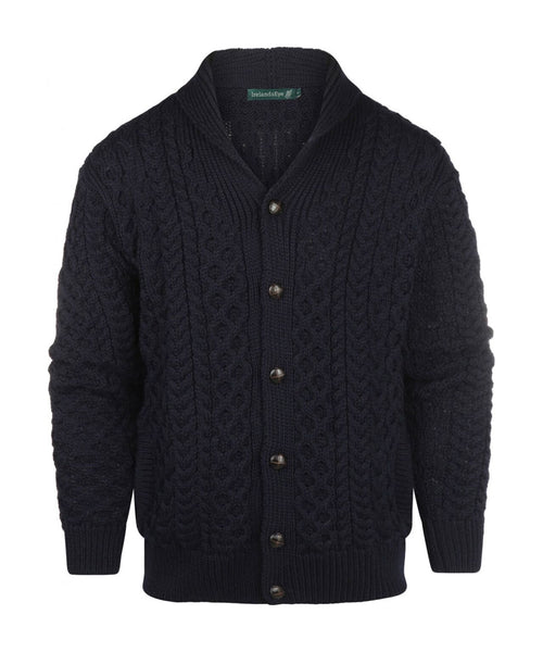 Knot Cable Cardigan from Ireland | Navy Blue