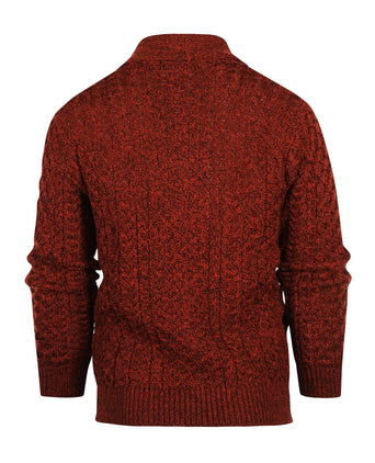 Knot Cable Cardigan from Ireland | Bordeaux Red