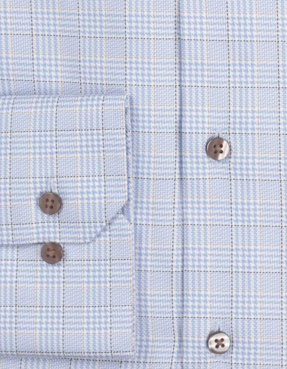 Kariertes Button-Down-Hemd | Blau