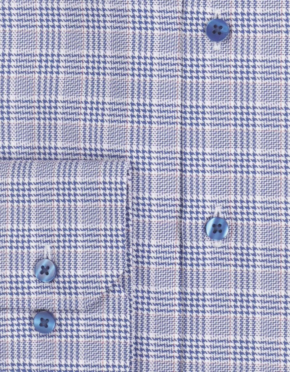 Kariertes Button-Down-Hemd | Blau