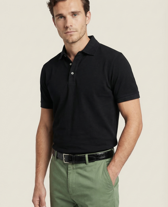 Polo pique short sleeve | Black