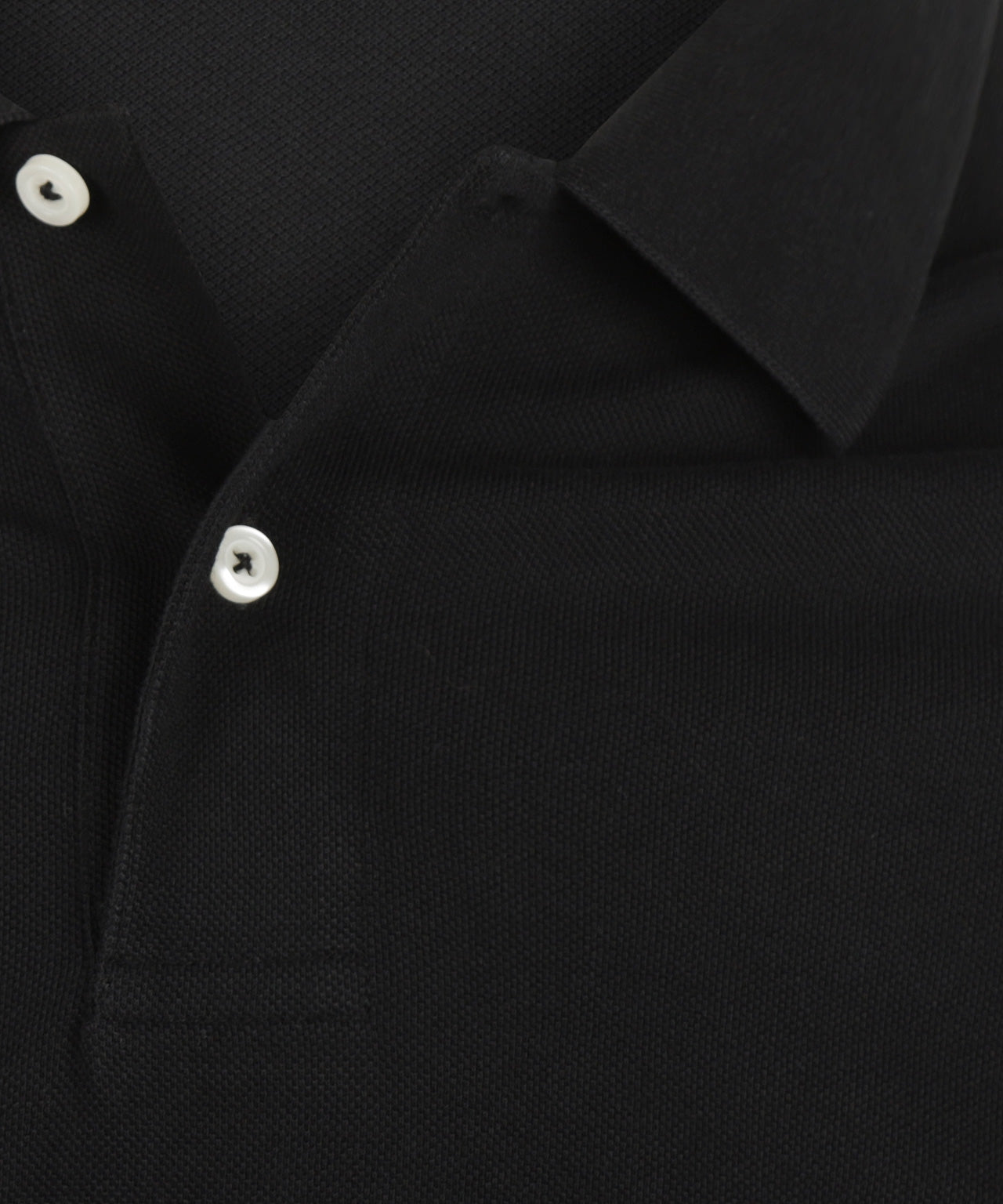 Kurzärmeliges Piqué-Poloshirt | Schwarz