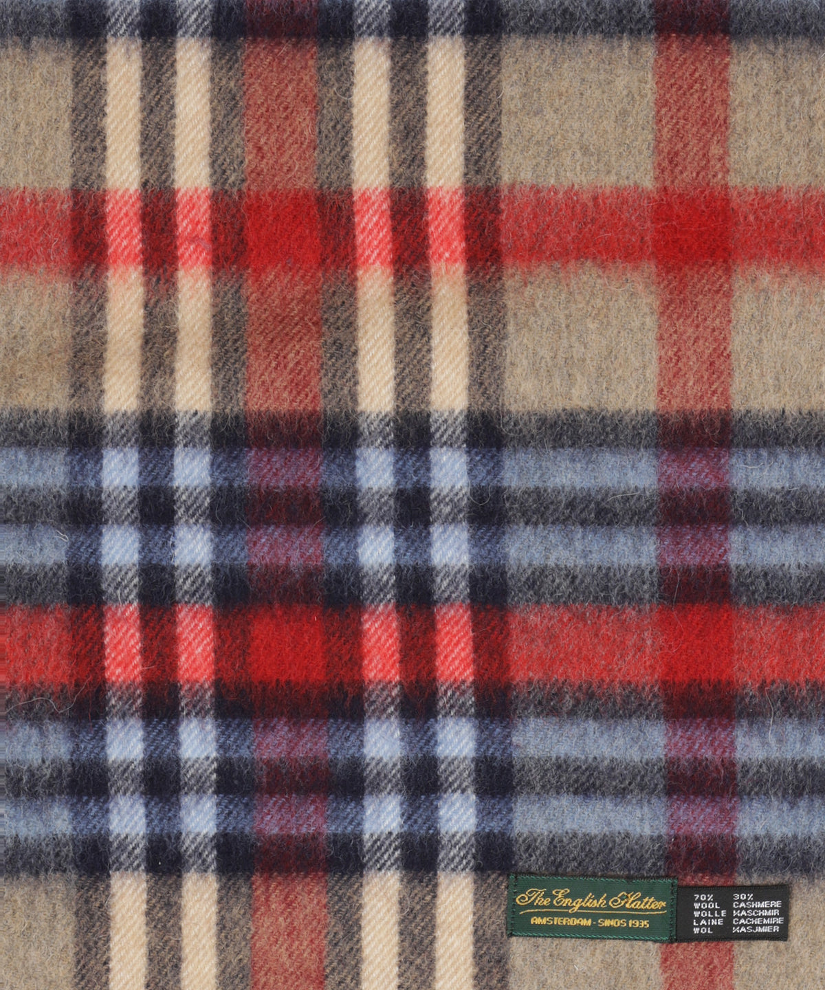 Sjaal Wol/Cashmere 30X190 | Beige Paars Multi