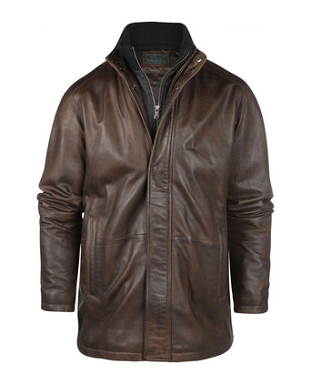 Leather jacket with lining | Brown