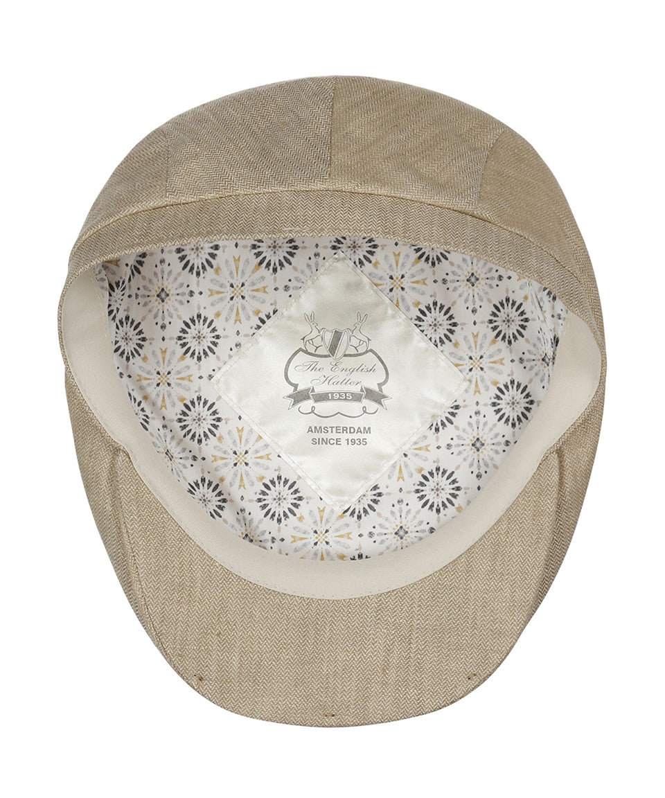 Klassieke Cap | Beige Herringbone Fijn