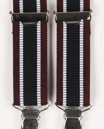 Narrow Braces with Clips | Red