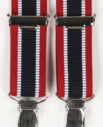 Narrow Braces with Clips | Red