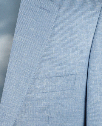 Silk linen wool blend blazer | Blue