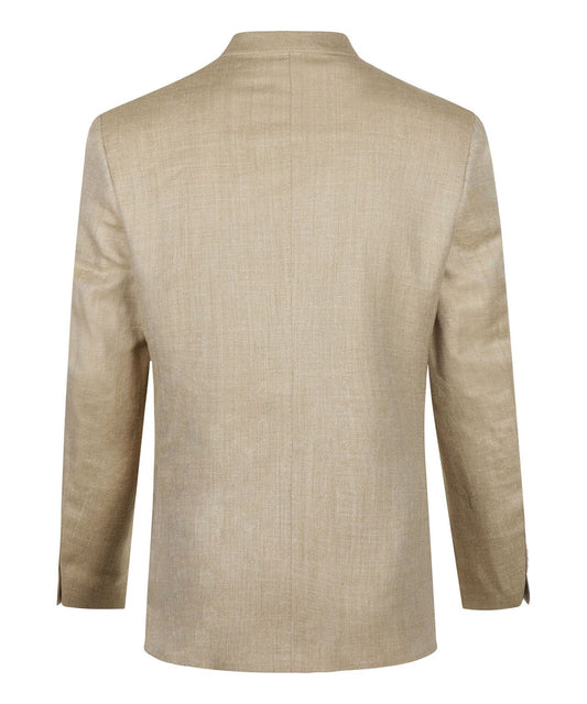 Blazer aus Seiden-Leinen-Woll-Mischgewebe | Braun
