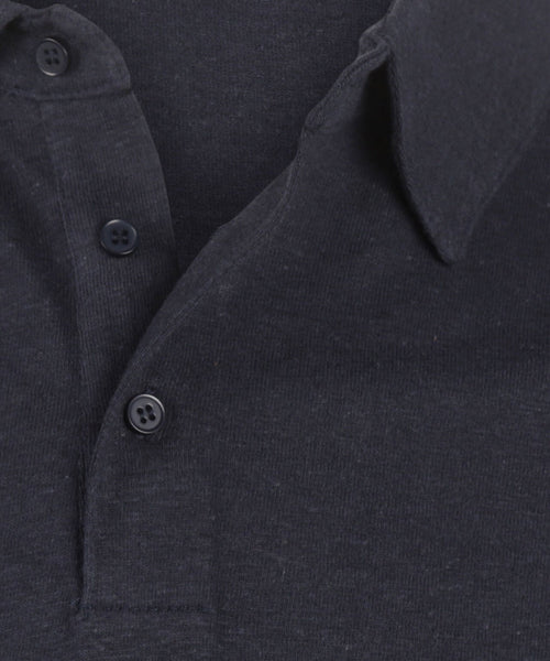 Polo cotton and linen | Navy Blue