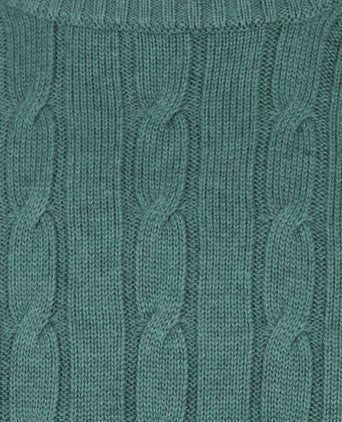 Kabel Trui Cotton/Cashmere ronde hals | Groen