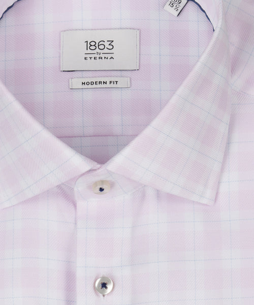 Overhemd gestreept semi spread boord | Roze