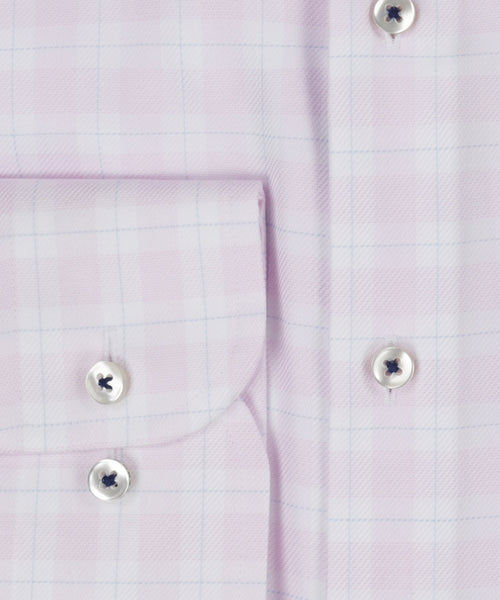 Overhemd gestreept semi spread boord | Roze