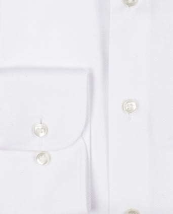 Striped shirt with a semi-spread collar | White